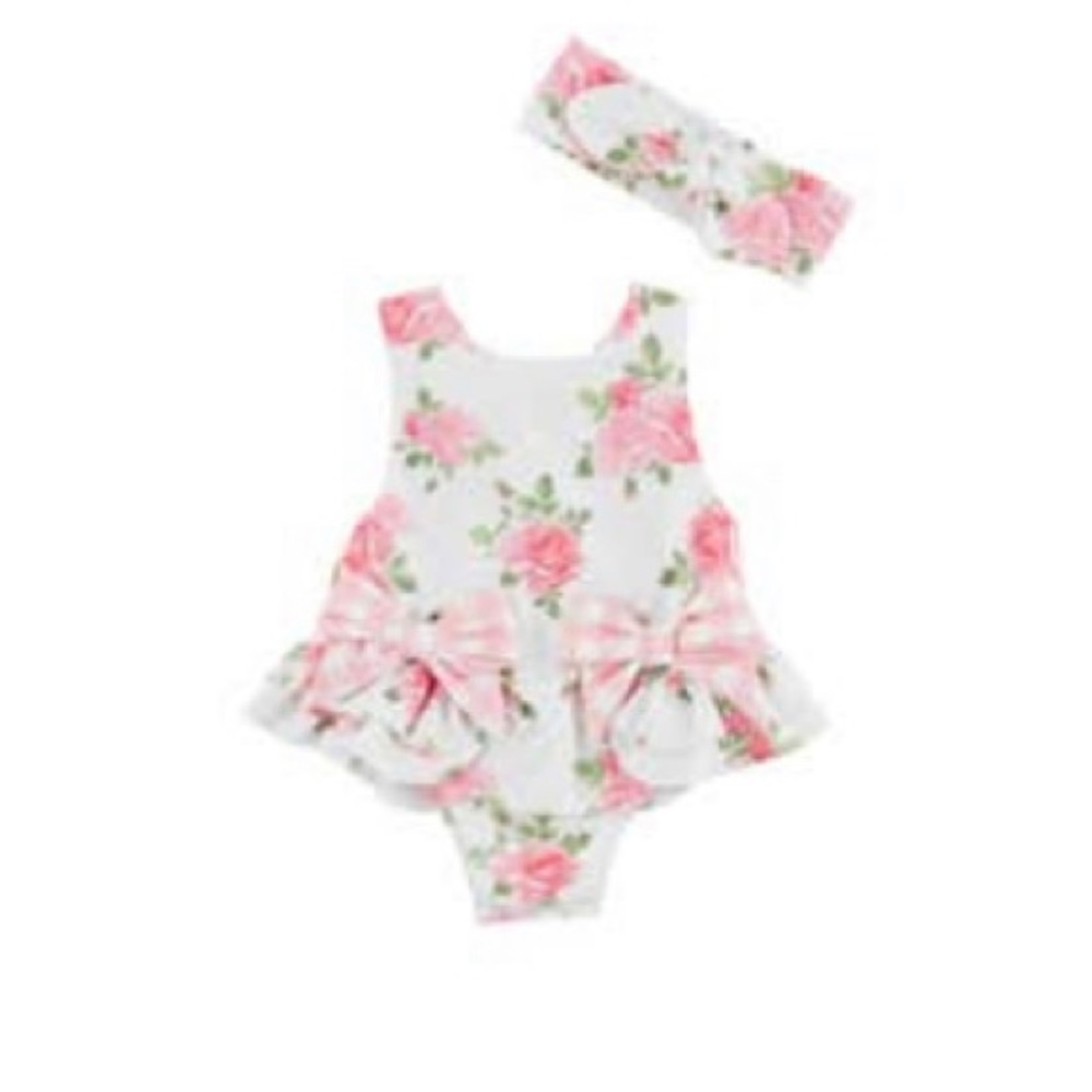 NWT Mud Pie Floral bathing suit 9-12 mo